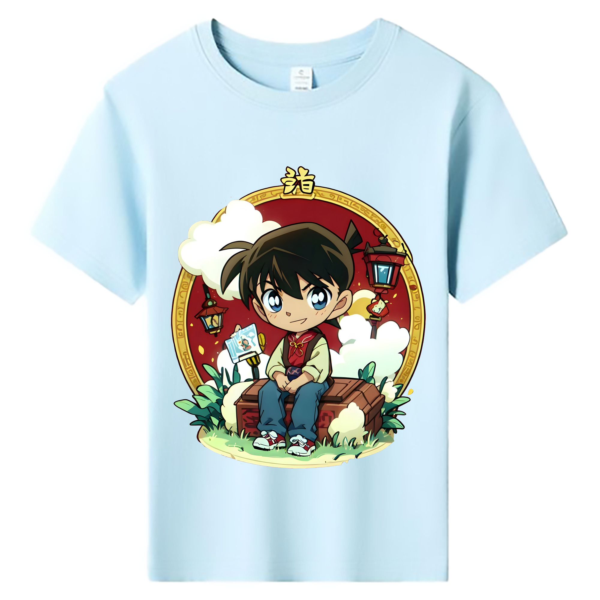 （画像用） 名探偵コナン 江戸川 コナン Detective Conan Conan Edogawa 綿100％キッズTシャツ（フロントプリント）